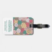 Eigenes Foto und Monogram Stylisches Blumenmuster Gepäckanhänger (Rückseite horizontal)