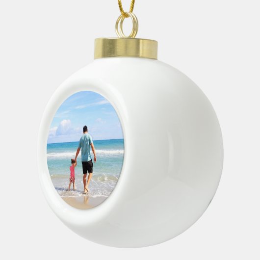 Eigenes Foto und/oder Text hinzufügen Keramik Kugel-Ornament (Rechts)