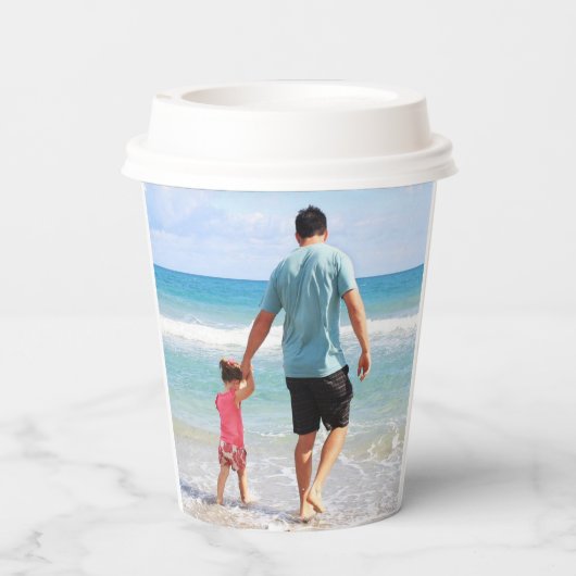 Eigenes Foto und/oder Text hinzufügen Pappbecher (Rückseite)