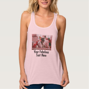 Eigenes Foto und Text Benutzerdefiniertes Rosa Hot Tank Top