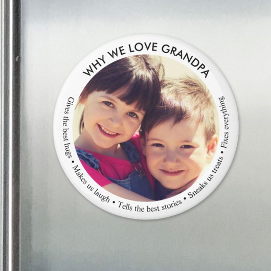 Eigenes Foto Warum wir Großvater lieben Magnet