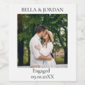 Eigenes Foto Weinetikett Personalisierte Verlobung (Einzelnes Label)