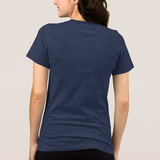 Eigenes Foto wird automatisch in Womens Navy Blue Tri-Blend Shirt (Rückseite)