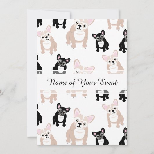 Eigenes französisches Bulldog-Muster Einladung (Vorderseite)