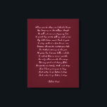 Eigenes Gedicht auf Leinwand drucken<br><div class="desc">Fügen Sie Ihr Lieblings-Gedicht oder Vers zu dieser hochwertigen Galerie verpacken Leinwand. Passen Sie den Text,  den Schriftart und die Größe an,  um ein unvergessliches Geschenk für sich selbst oder geliebten zu machen,  um zu bewundern und für die nächsten Jahre inspiriert zu werden.</div>