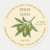 Eigenes, gepicktes Oliven-Label Runder Aufkleber (Vorderseite)