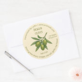 Eigenes, gepicktes Oliven-Label Runder Aufkleber (Umschlag)