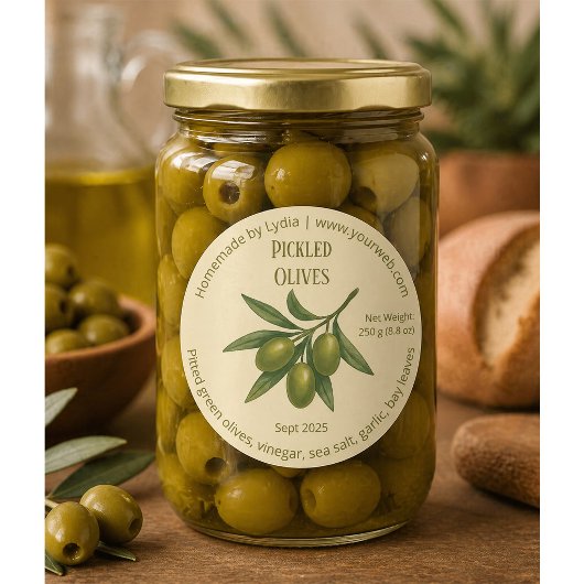 Eigenes, gepicktes Oliven-Label Runder Aufkleber