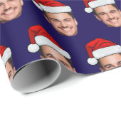 Eigenes Gesichtsfoto mit Weihnachtsmannmütze | Ein Geschenkpapier (Rolleneckpunkt)