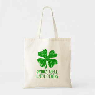 Eigenes grünes Kleeblatt St Patrick's Day Totbeut Tragetasche