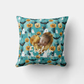 Eigenes Halloween Baby Foto Kissen mit Zitat (Rückseite)