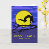 Eigenes Halloween für Onkel, Katze für Zweig Karte (Gelbe Blume)