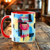 Eigenes Halloween - Lebhaftes Rotes Basar-Nachtros Tasse