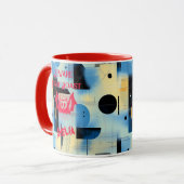 Eigenes Halloween - Lebhaftes Rotes Basar-Nachtros Tasse (Vorderseite Links)