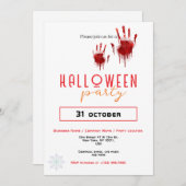 Eigenes Halloween-Party von Bloody Handprint Einladung (Vorne/Hinten)