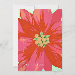 Eigenes, handgemaltes Poinsettia-Design Feiertagskarte