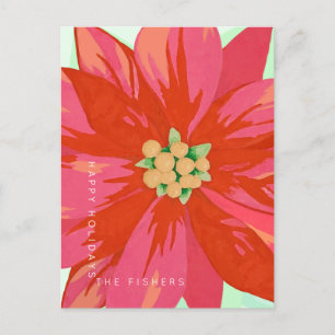Eigenes, handgemaltes Poinsettia-Design Postkarte