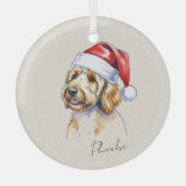 Eigenes, handgezeichnetes Golden Doodle Portrait u Ornament Aus Glas (Vorderseite)