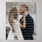 Eigenes Hochzeitsstift - Foto und Vows drucken Poster (Vorne)