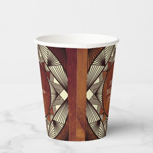 Eigenes Holz Rustikale moderne Maskuline Geburtsta Pappbecher (Rechts)