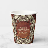 Eigenes Holz Rustikale moderne Maskuline Geburtsta Pappbecher (Vorderseite)