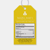 Eigenes Honigernährungszeichen Geschenkanhänger (Rückseite)