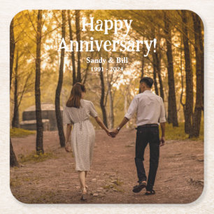 Eigenes Jubiläum-Foto Rechteckiger Pappuntersetzer