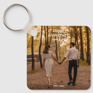 Eigenes Jubiläum-Foto Schlüsselanhänger