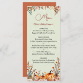 Eigenes Kinderduschmenü für den Herbst Menükarte (Vorne/Hinten)