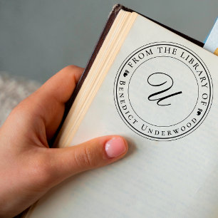 Eigenes klassisches Monogramm Ex Libris-Buch Permastempel