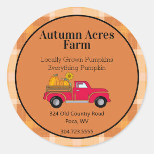 Eigenes Land Herbstbetrieb Runder Aufkleber