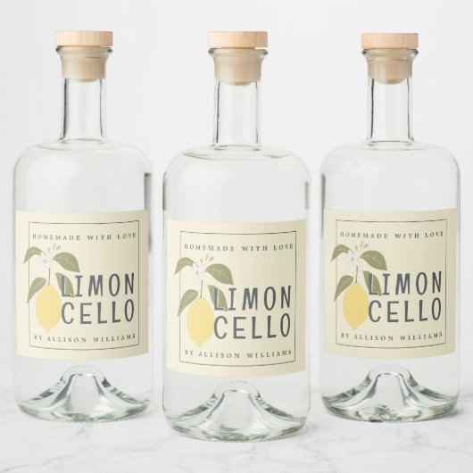 Eigenes Limoncello-Label Alkoholflaschenetikett (Flaschen)
