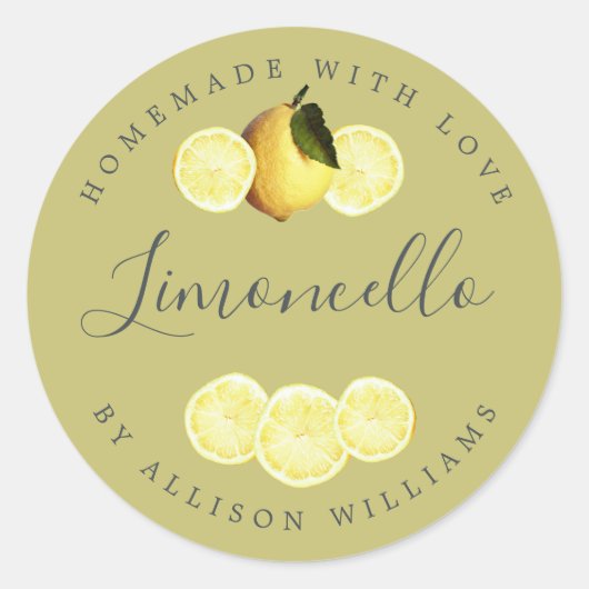 Eigenes Limoncello-Label Runder Aufkleber (Vorderseite)