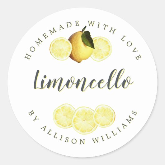 Eigenes Limoncello-Label Runder Aufkleber (Vorderseite)