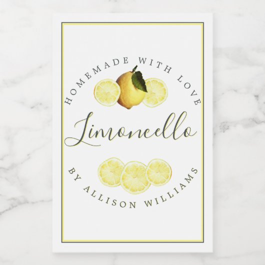 Eigenes Limoncello-Label Weinetikett (Einzelnes Label)