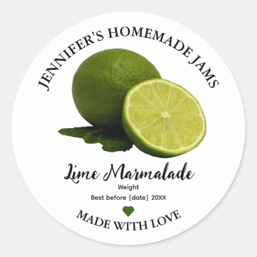 Eigenes Limones Marmalade-Jam-Label Runder Aufkleber (Vorderseite)