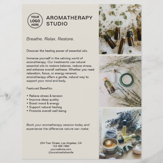 Eigenes Logo Aromatherapie Wellness-Center Werbege Flyer (Vorne)