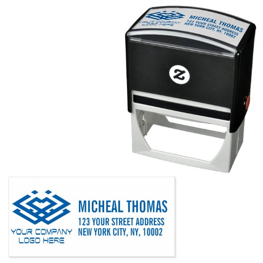 Eigenes Logo Berufliche Rücksendeadresse Selbstfar Permastempel (Beispiel)