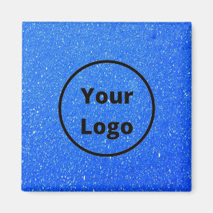 Eigenes Logo, blau, unbedruckt Magnet