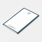 Eigenes Logo-Branding Modernes Navy Blue Post-it Klebezettel (angewinkelt)