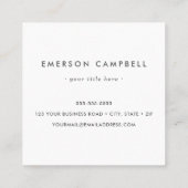 Eigenes Logo, elegantes Marmorviertel Quadratische Visitenkarte (Rückseite)