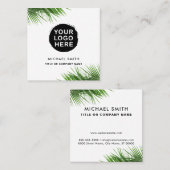 Eigenes Logo feministischer Minimalistischer Logo- Quadratische Visitenkarte (Vorne/Hinten)