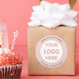 Eigenes Logo für Bäckereien Rosa Runder Aufkleber