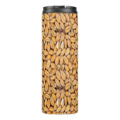 Eigenes Logo für braune Weizenkörner Thermosbecher (Rückseite)