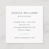 Eigenes Logo für Minimalistisches Unternehmen Aqua Quadratische Visitenkarte (Rückseite)