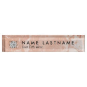 Eigenes Logo für Peach Marble Namensplakette (Vorderseite)