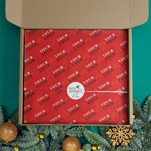 Eigenes Logo für Red Christmas Holly mit Kacheln Seidenpapier