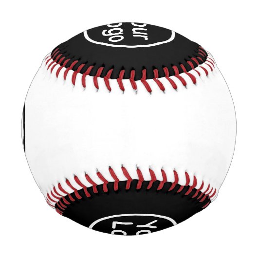 Eigenes Logo hinzufügen | Schwarz/Weiß Baseball (Vorderseite)