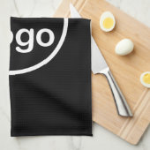 Eigenes Logo hinzufügen | Schwarzer Hintergrund Geschirrtuch (Viertel Falte)