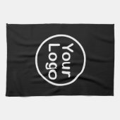 Eigenes Logo hinzufügen | Schwarzer Hintergrund Geschirrtuch (Horizontal)